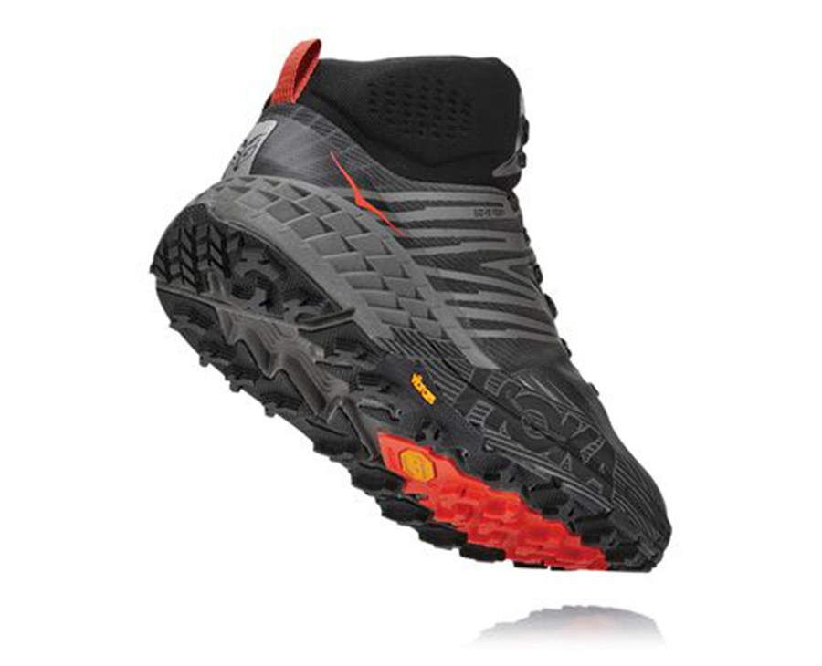 Hoka One One Mens Trail Shoes - Speedgoat Mid GORE-TEX 2 - Black - UTPO83740